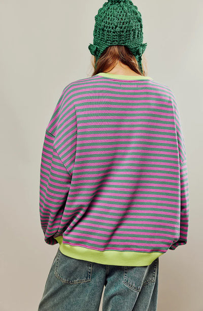 Amélie™ | Gestreifter Komfort-Oversize-Pullover