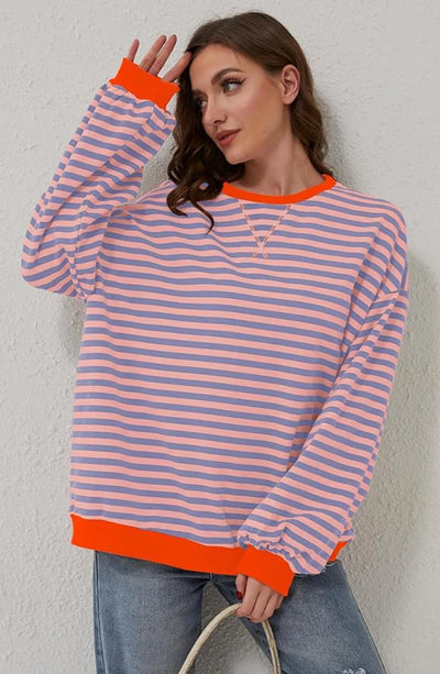 Amélie™ | Gestreifter Komfort-Oversize-Pullover