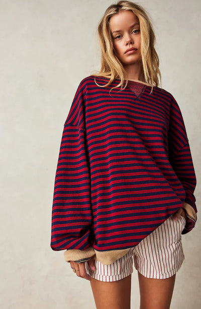 Amélie™ | Gestreifter Komfort-Oversize-Pullover