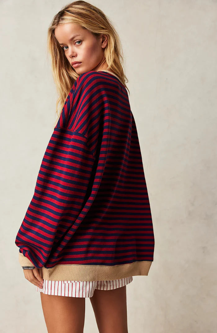 Amélie™ | Gestreifter Komfort-Oversize-Pullover